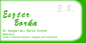 eszter borka business card